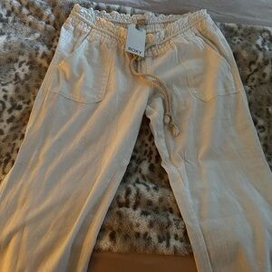 Roxy Off-White Relaxed Pants